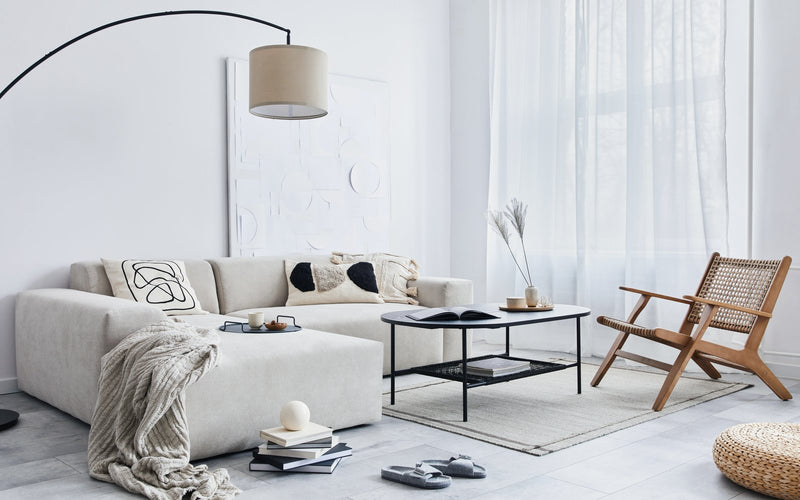 Skandinavischer Boden: helle Eiche, Farben, Materialien