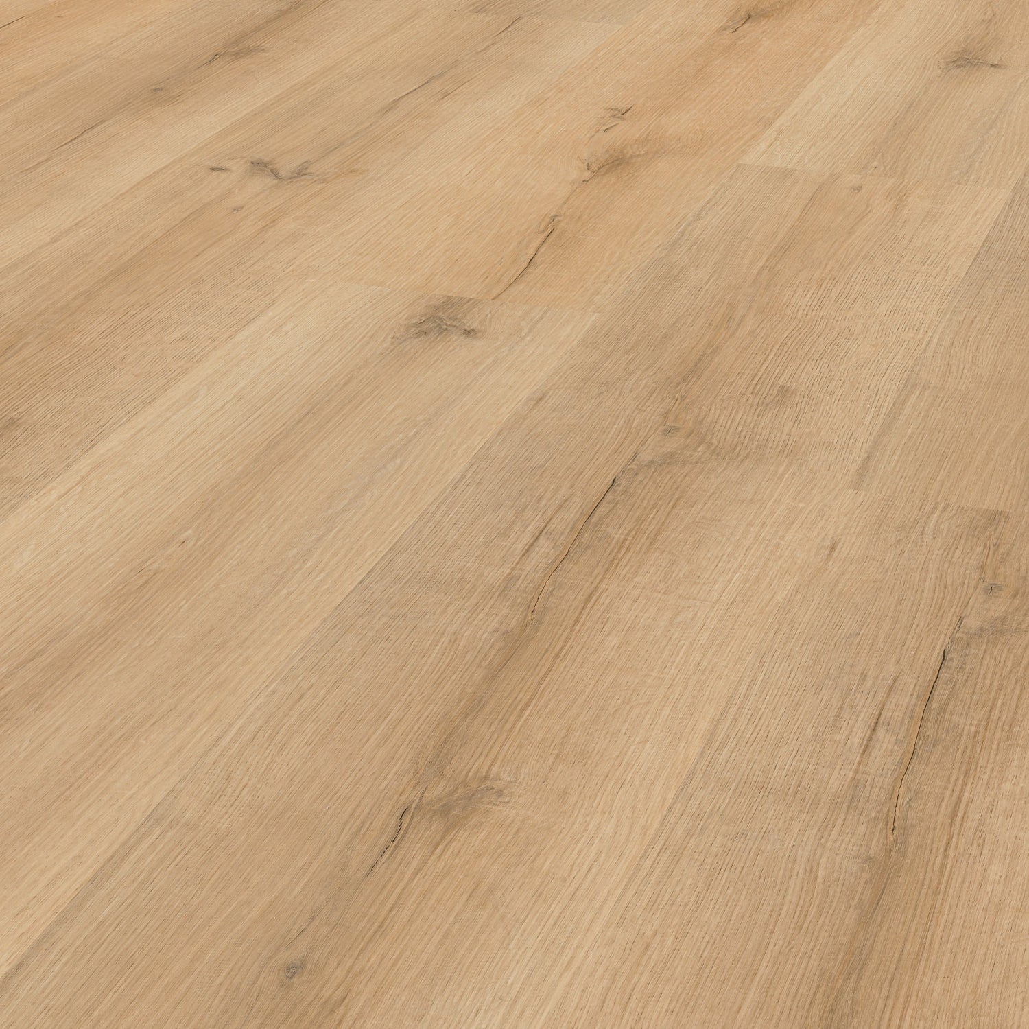 Klick-Vinylboden Eiche hellbraun mit wenigen Ästen