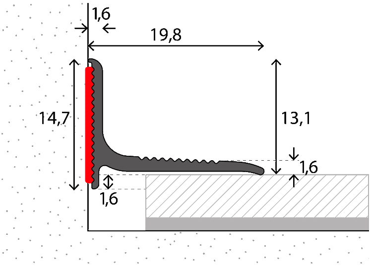 Prinz Wandanschlussprofil Nr. 290, 19,8 x 13,1 mm Bild