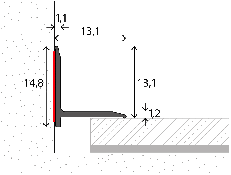 Prinz Wandanschlussprofil Nr. 298, 14,8 x 13,1 mm Bild