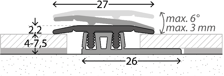Prinz PROFI-DESIGN Übergangsprofil Nr. 322, 27 mm visuell