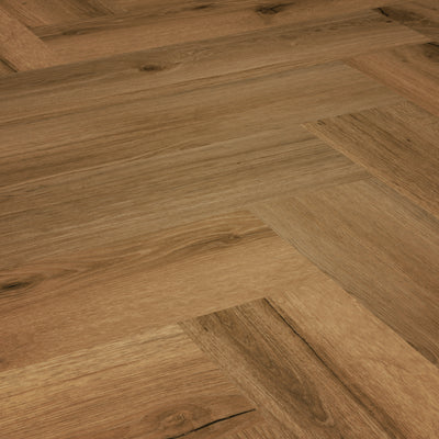 »Golden Oak« Premium Klick-Vinyl Fischgrät