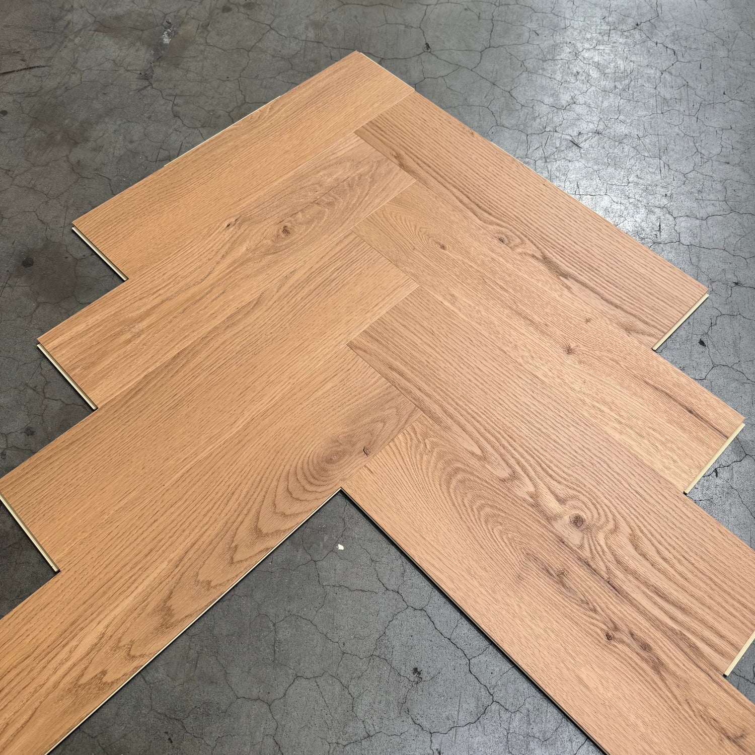 »Honey Oak« Premium Klick-Vinyl Fischgrät 1m²
