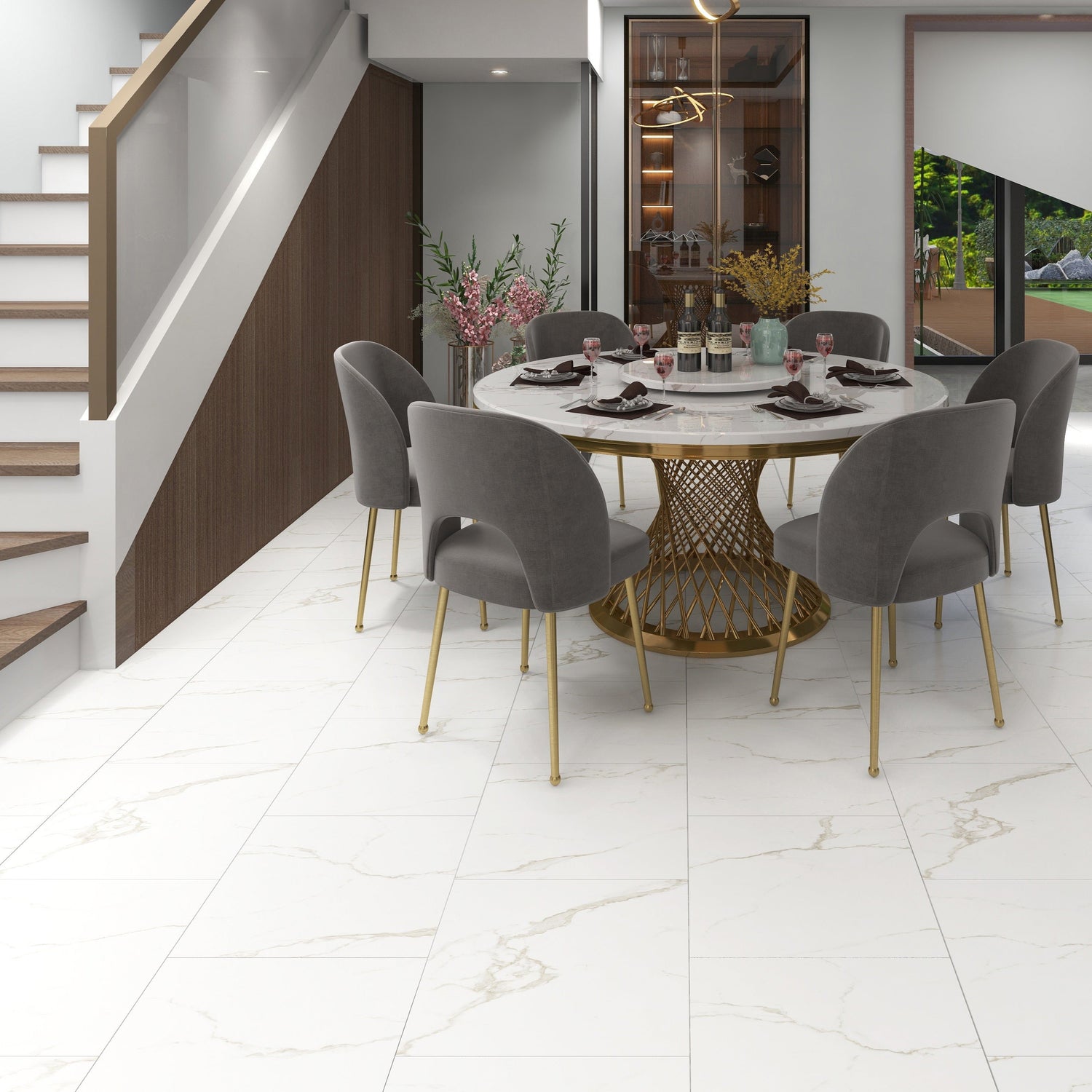 »Carrara Marmor« Klick-Vinylboden 1m²