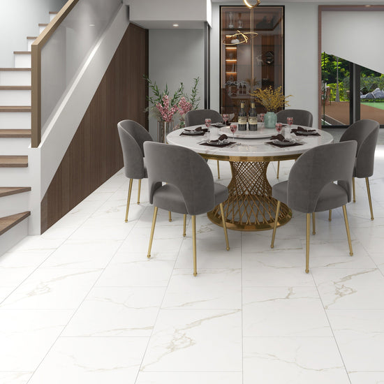 »Carrara Marmor« Klick-Vinylboden 1m²