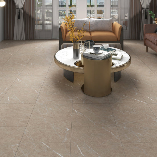 Authentischen Fliesenoptik in sand/beige Wohnzimmer