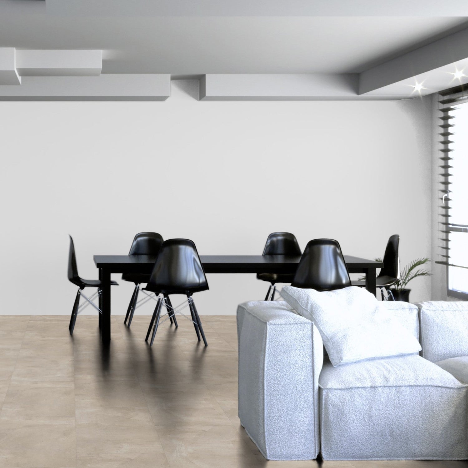 Klick-Vinyl steing in Fliesenoptik