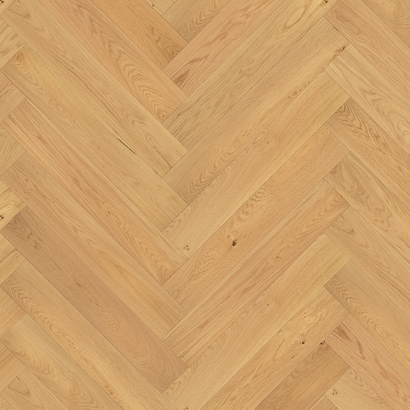 Fertigparkett in hellbrauner Fischgrät Optik»Eiche Belchen« 3-Schicht Fertigparkett draufsicht