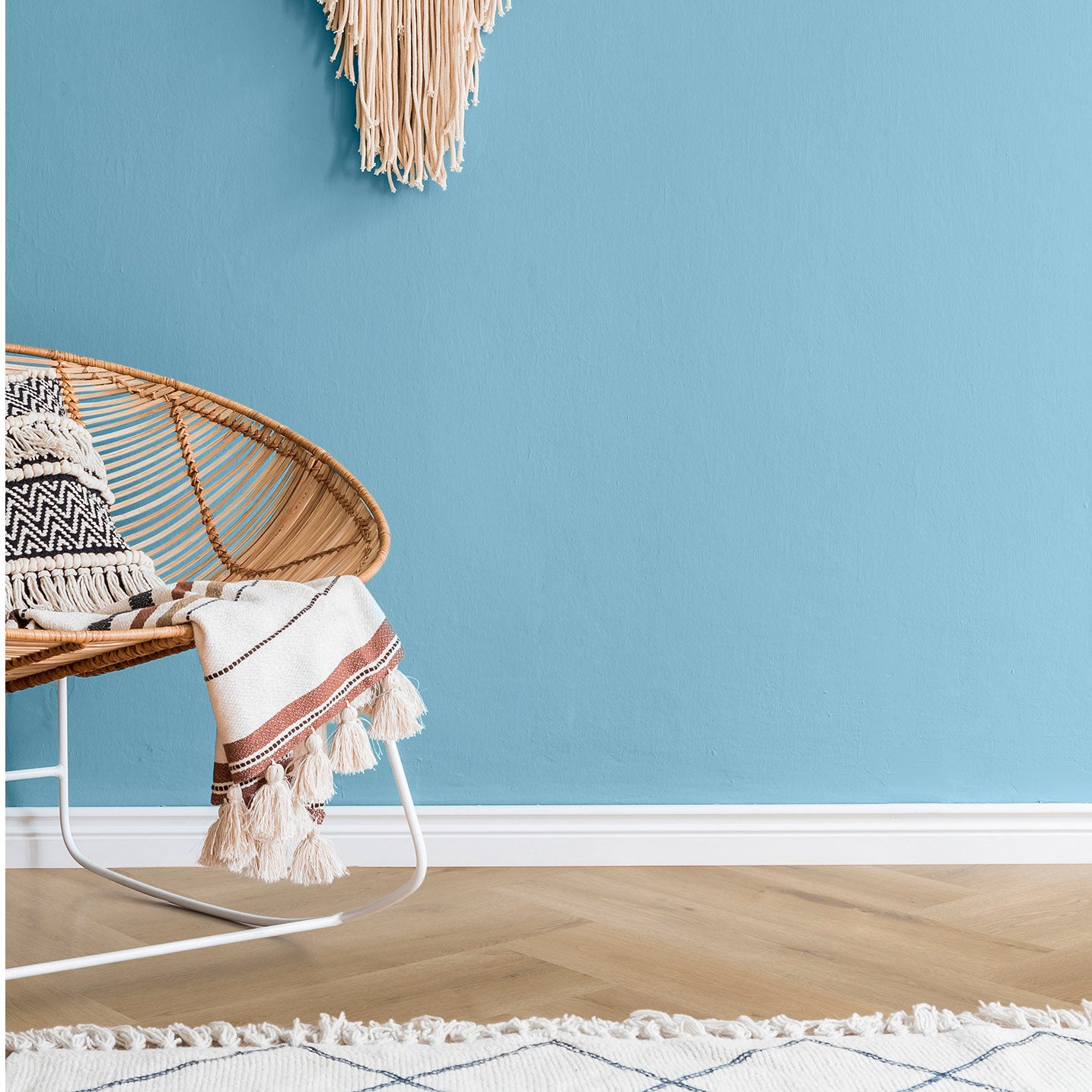 Klick-Vinyl Fischgrät Design in holzbraun