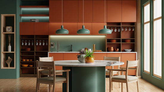 Moderne Küche mit Vinylboden