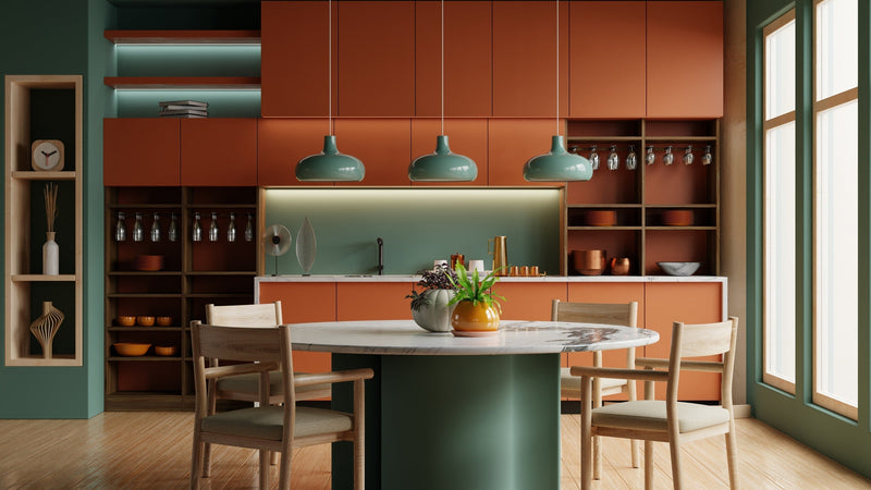 Moderne Küche mit Vinylboden