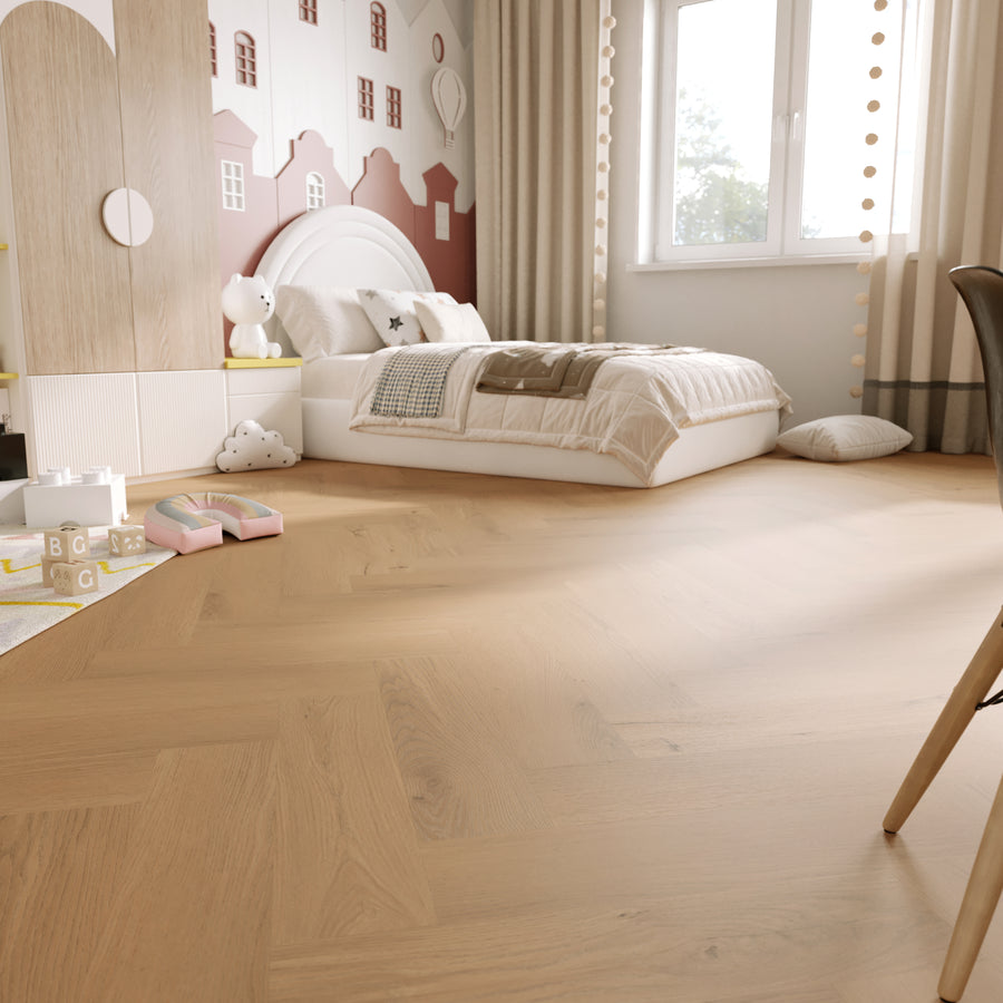 »Honey Oak« Premium Klick-Vinyl Fischgrät