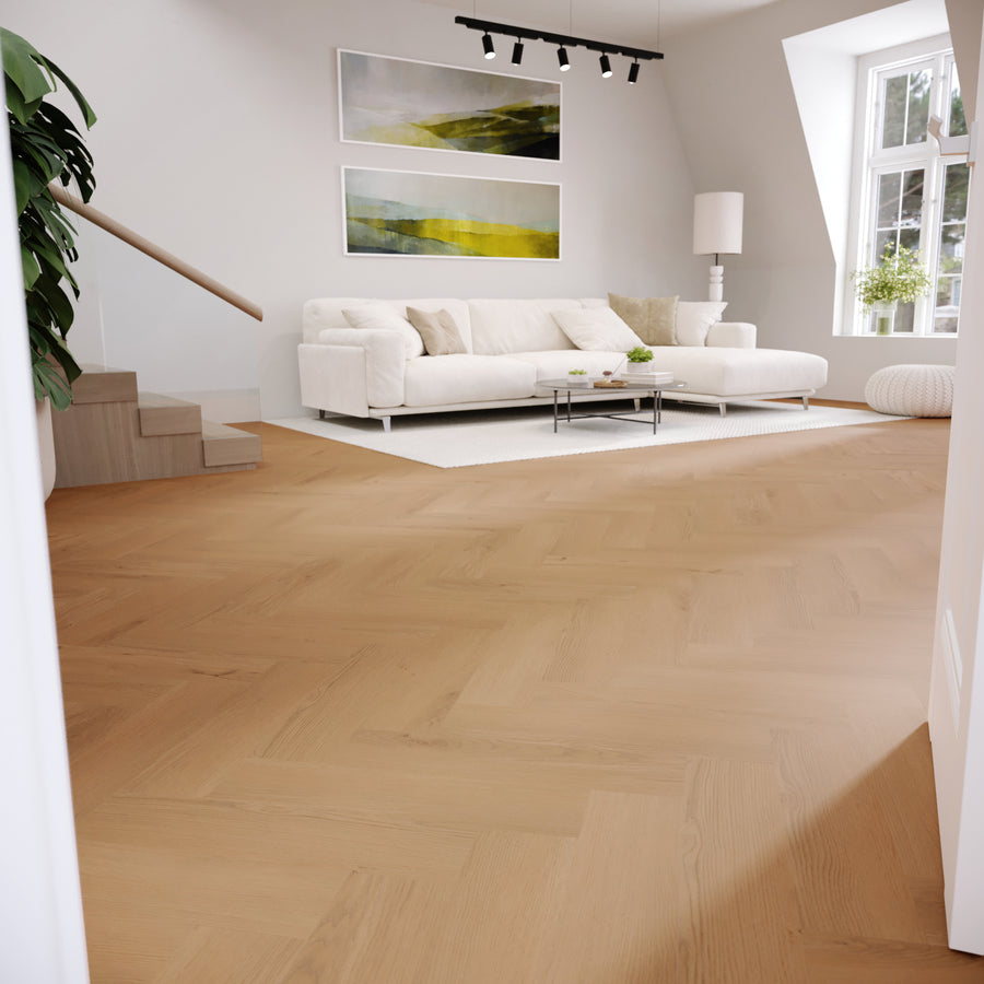 »Honey Oak« Premium Klick-Vinyl Fischgrät