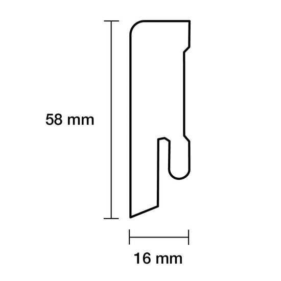 Sockelleiste Modern Weiß 240cm