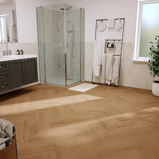 »Honey Oak« Premium Klick-Vinyl Fischgrät