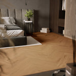 »Honey Oak« Premium Klick-Vinyl Fischgrät