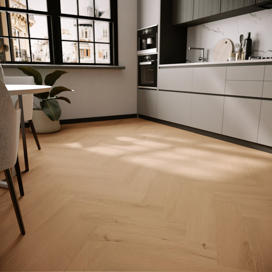 »Honey Oak« Premium Klick-Vinyl Fischgrät