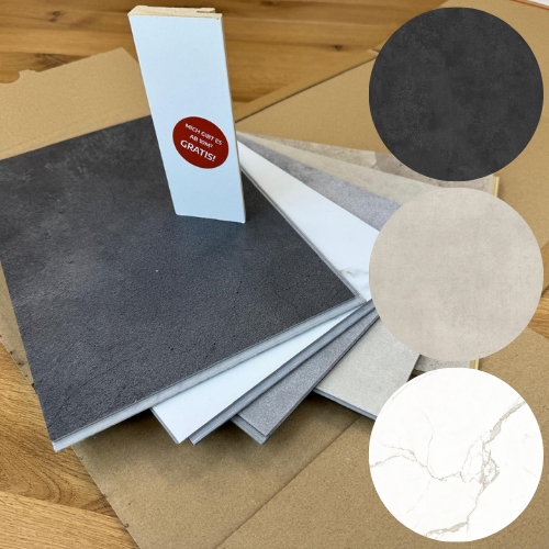 Kostenlose Fliesen & Steinoptik-Musterbox (Klick-Vinyl)