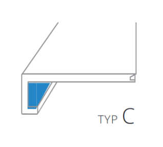 farblose Skizzierung Treppenkante Typ C