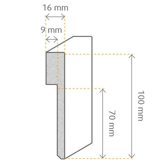 Weimarer Fliesenabdeckleiste 1,6 x 10 x 250 cm